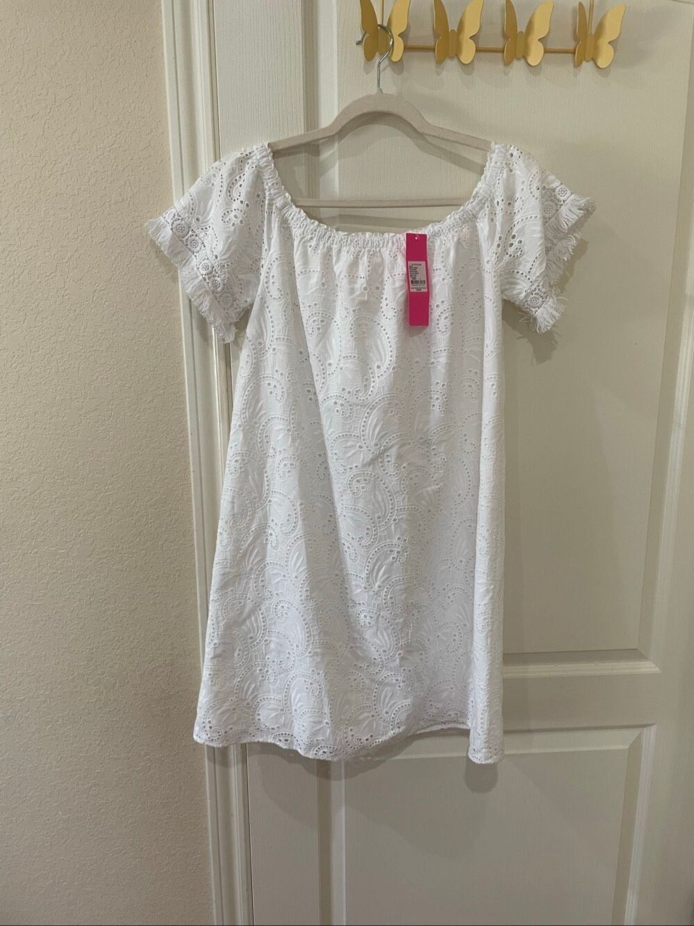 Lilly Pulitzer Shanelle Off the Shoulder Cotton Dress size large NWT